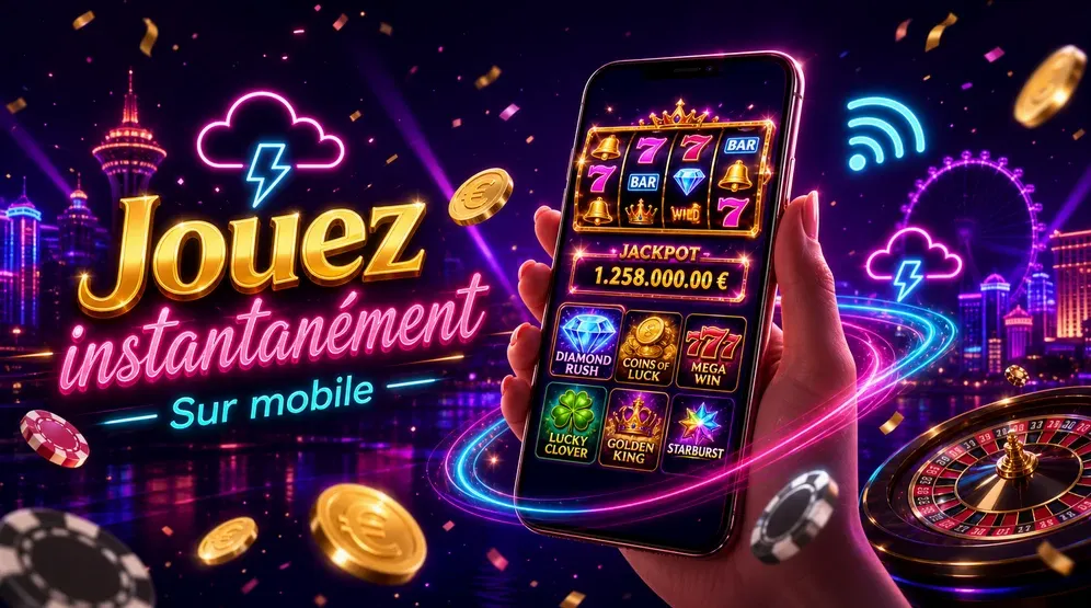 Main tenant smartphone avec machines à sous